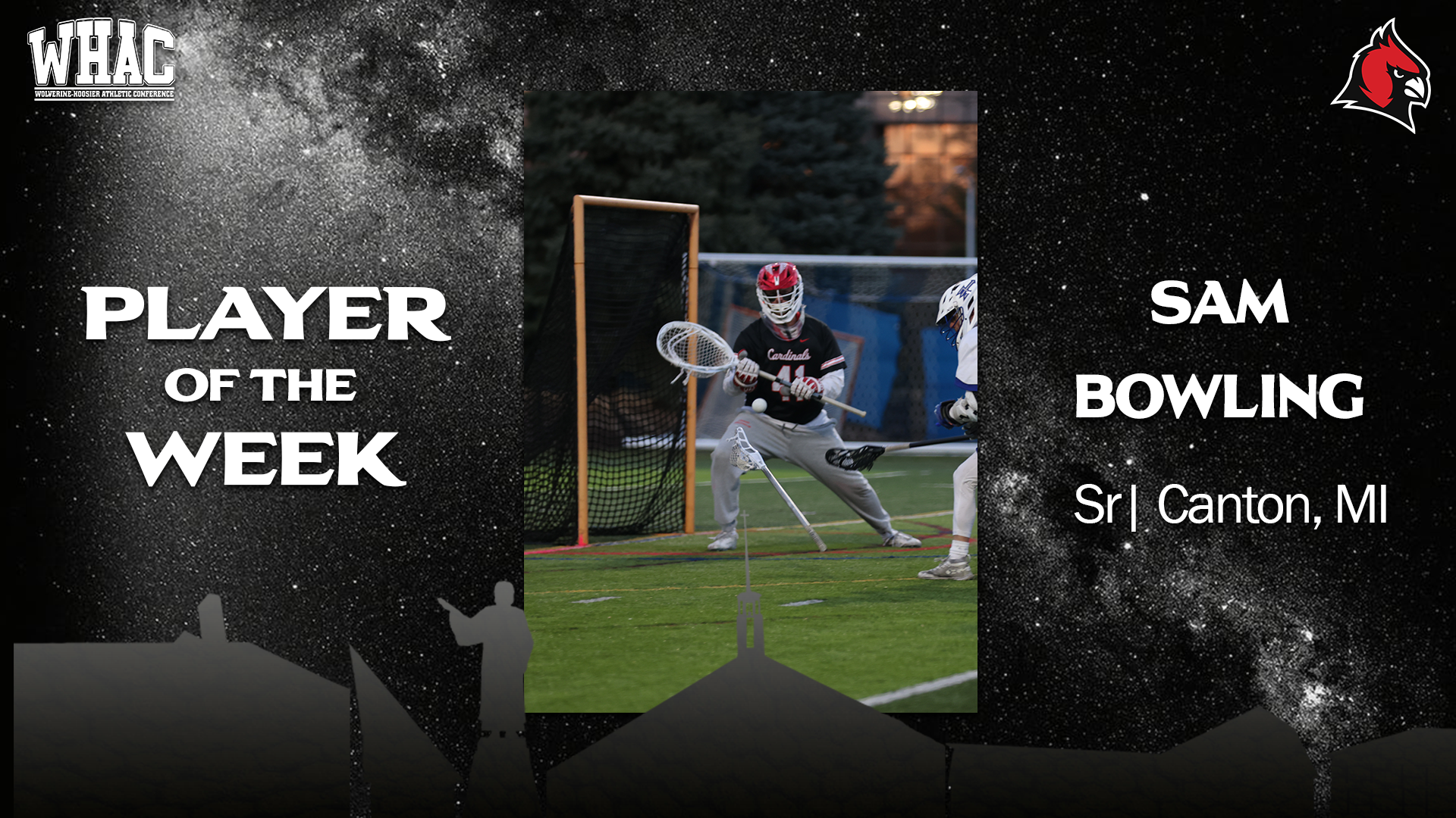 Sam Bowling earns WHAC Defensive Player of the Week