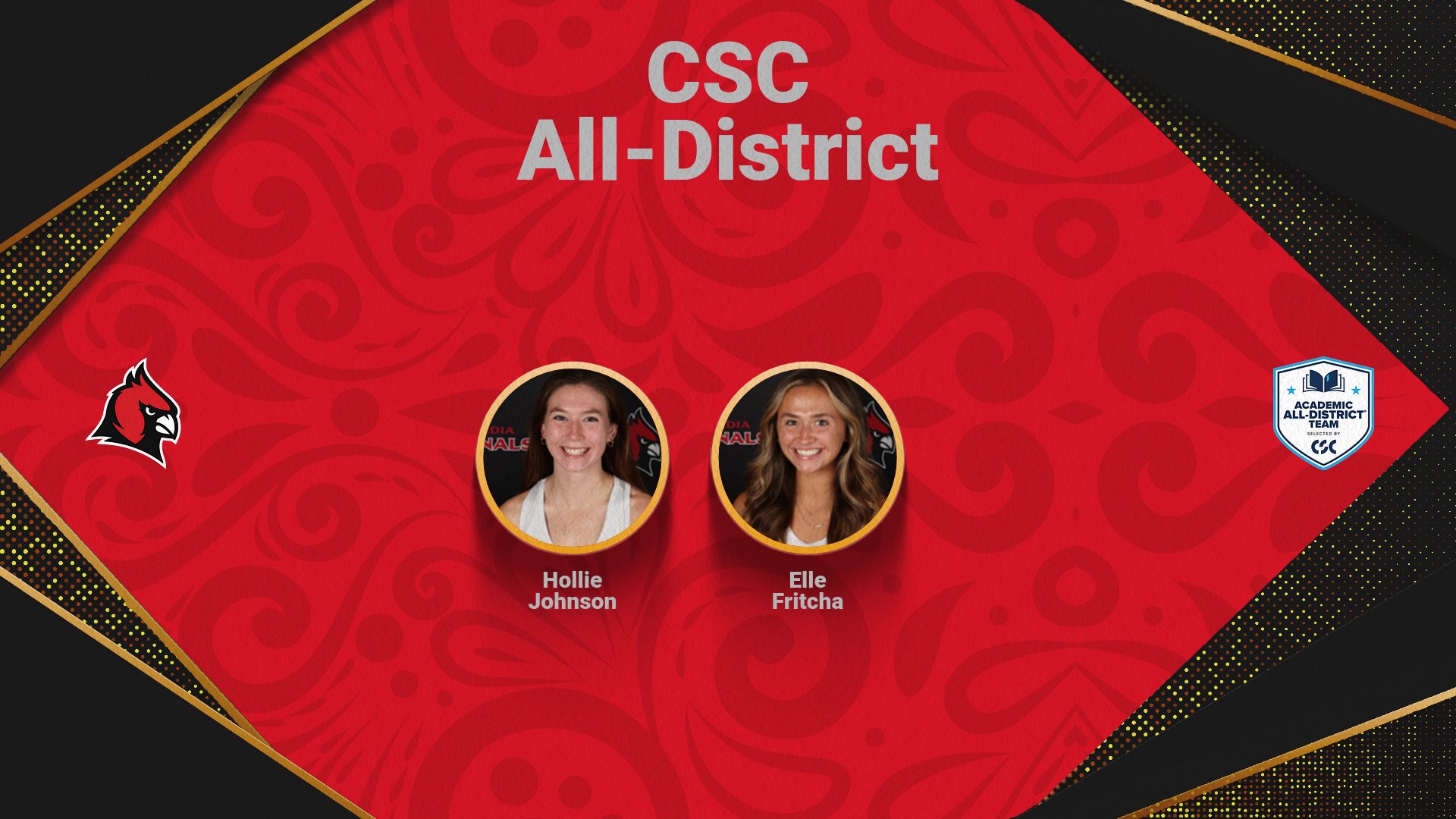 Fritcha and Johnson named to CSC Academic All-District team