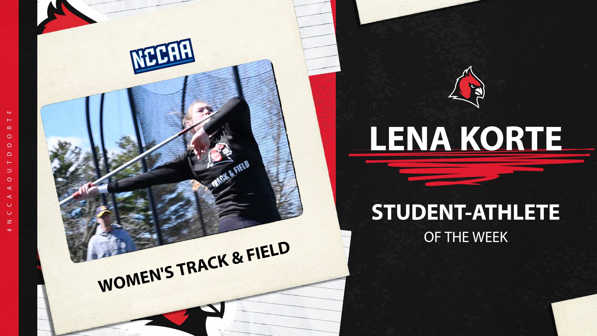Lena Korte takes home NCCAA Field Athlete of the Week