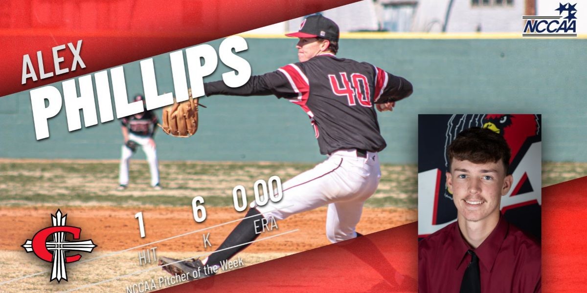 Cardinals sweep Shawnee State in weekend series; Alex Phillips named NCCAA Pitcher of the Week