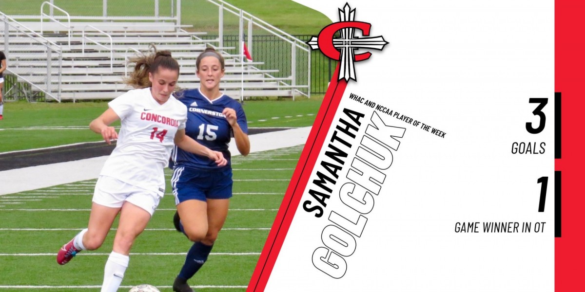 Golchuk given WHAC and NCCAA Player of the Week honors following hat trick