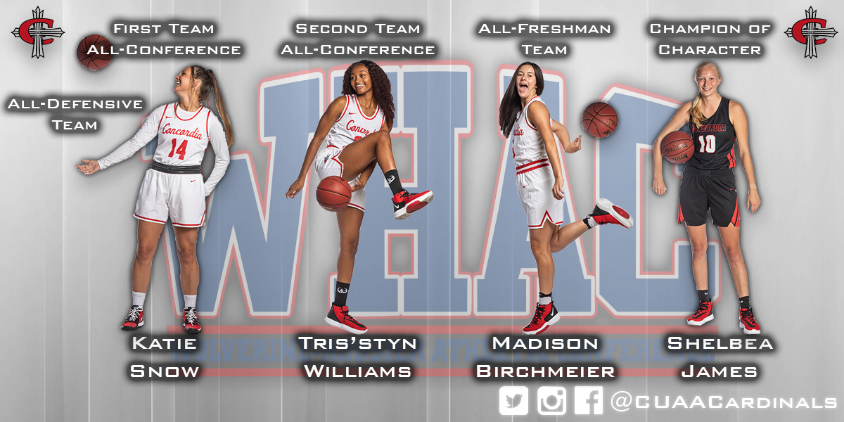 Snow, Williams, and Birchmeier lead Cardinals with WHAC honors