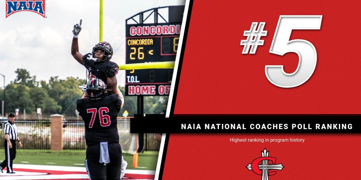 Football ranked 5th in weekly NAIA coaches 25 poll