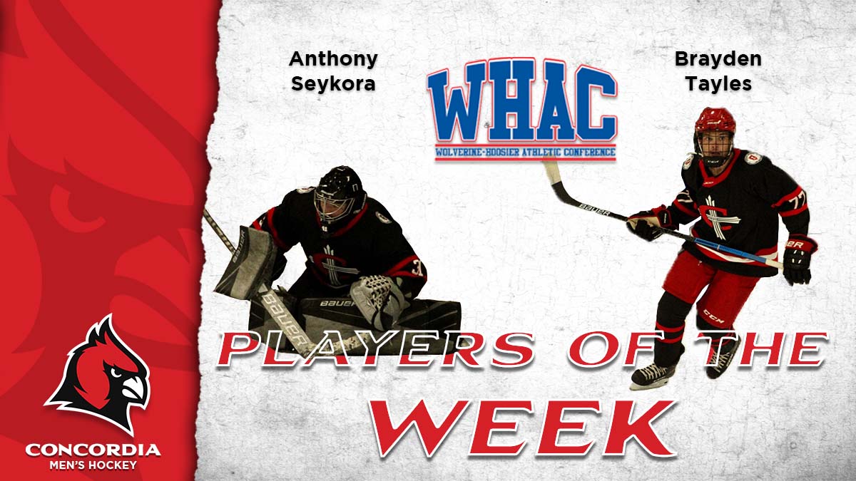 Seykora and Tayles sweep WHAC Player of the Week honors for Men's Hockey