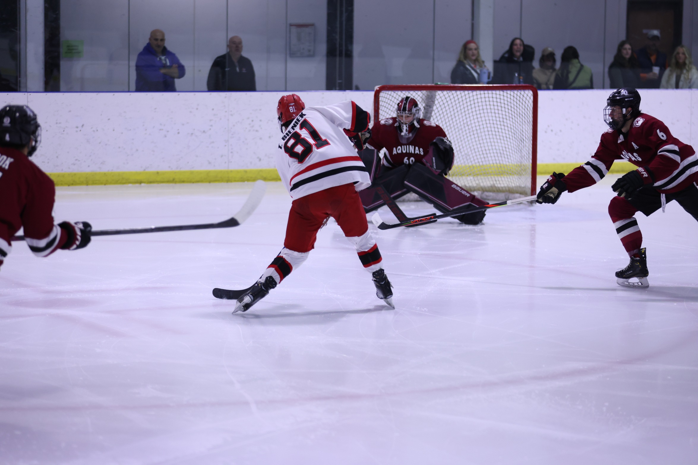 Men's Hockey upsets Aquinas at WHAC Tournament