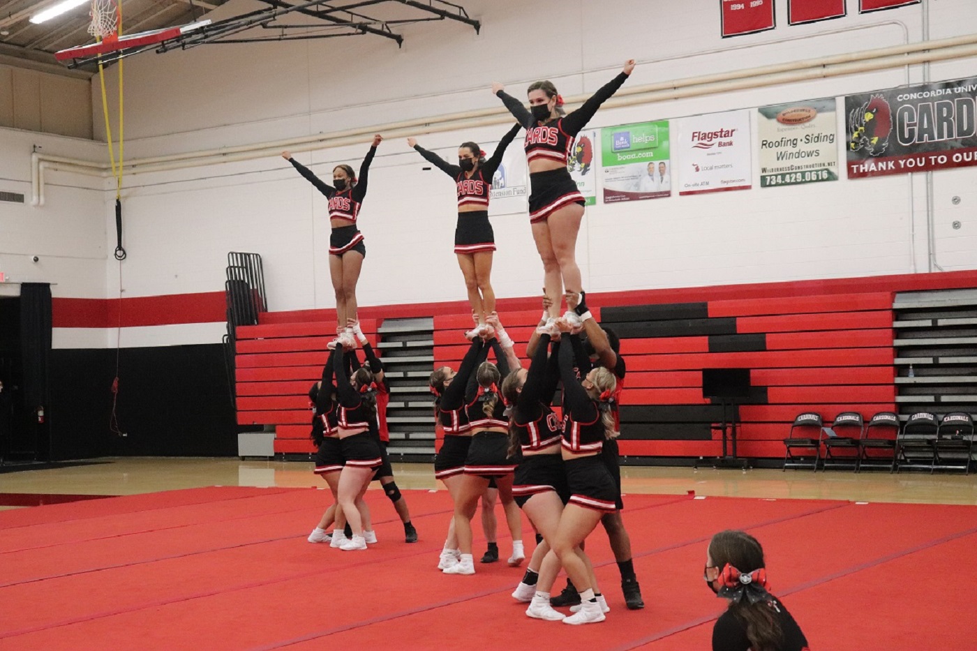 Cheer starts competitive season with a first place finish at the Cardinal Invite