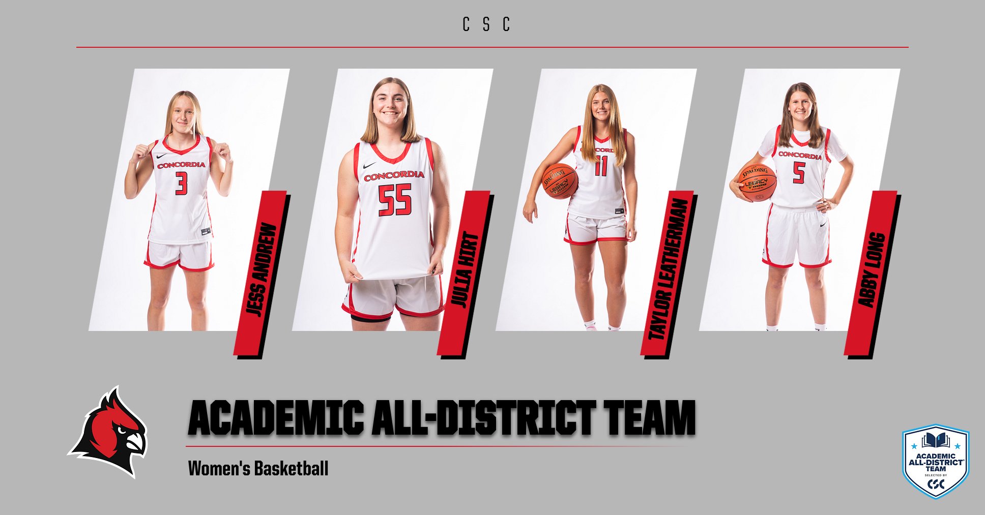 4 Cardinals named to CSC Academic All-District team