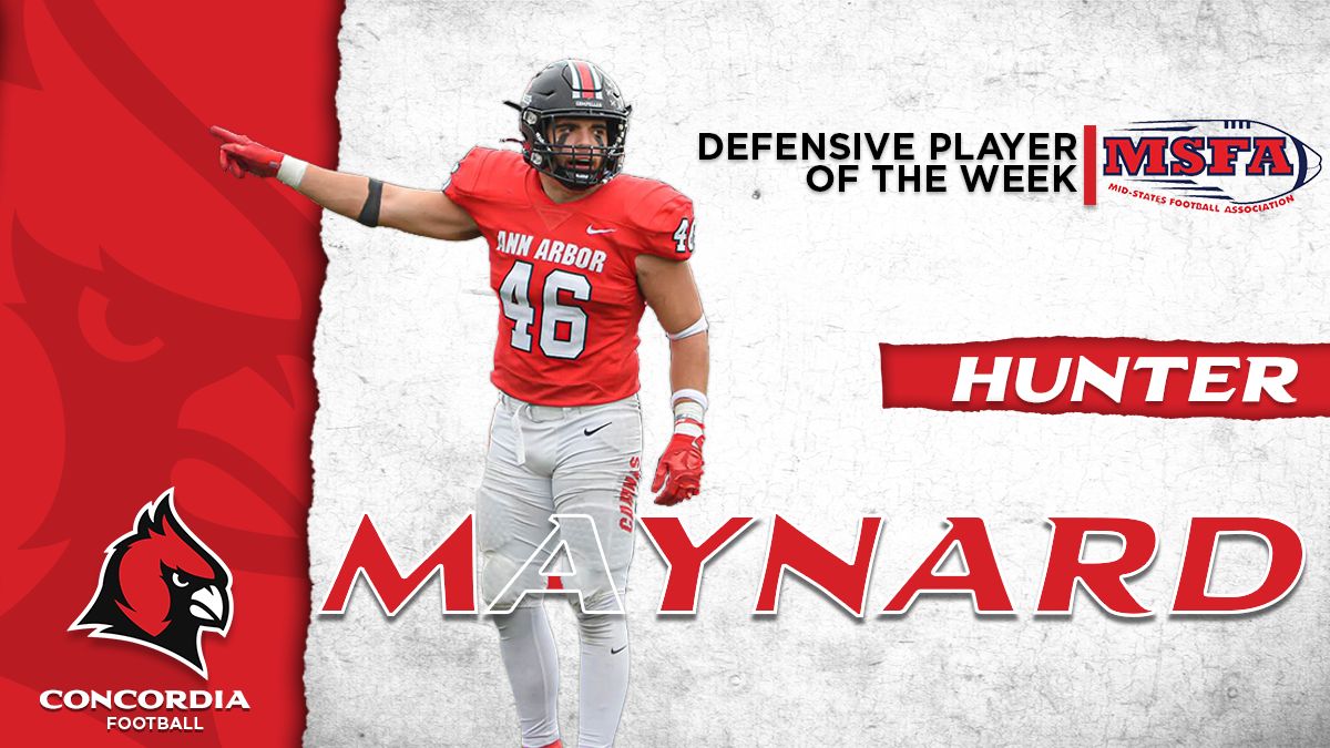 Maynard becomes first in program history to earn MSFA Player of the Week in three consecutive weeks