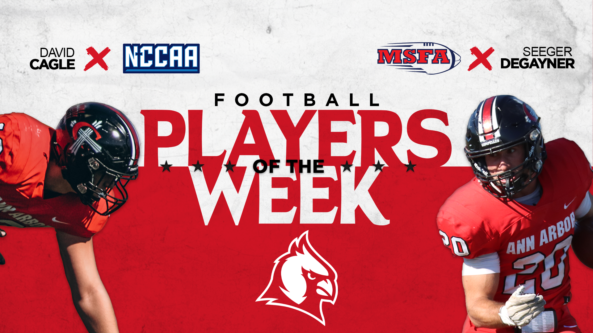Football's DeGayner and Cagle earn Player of the Week honors