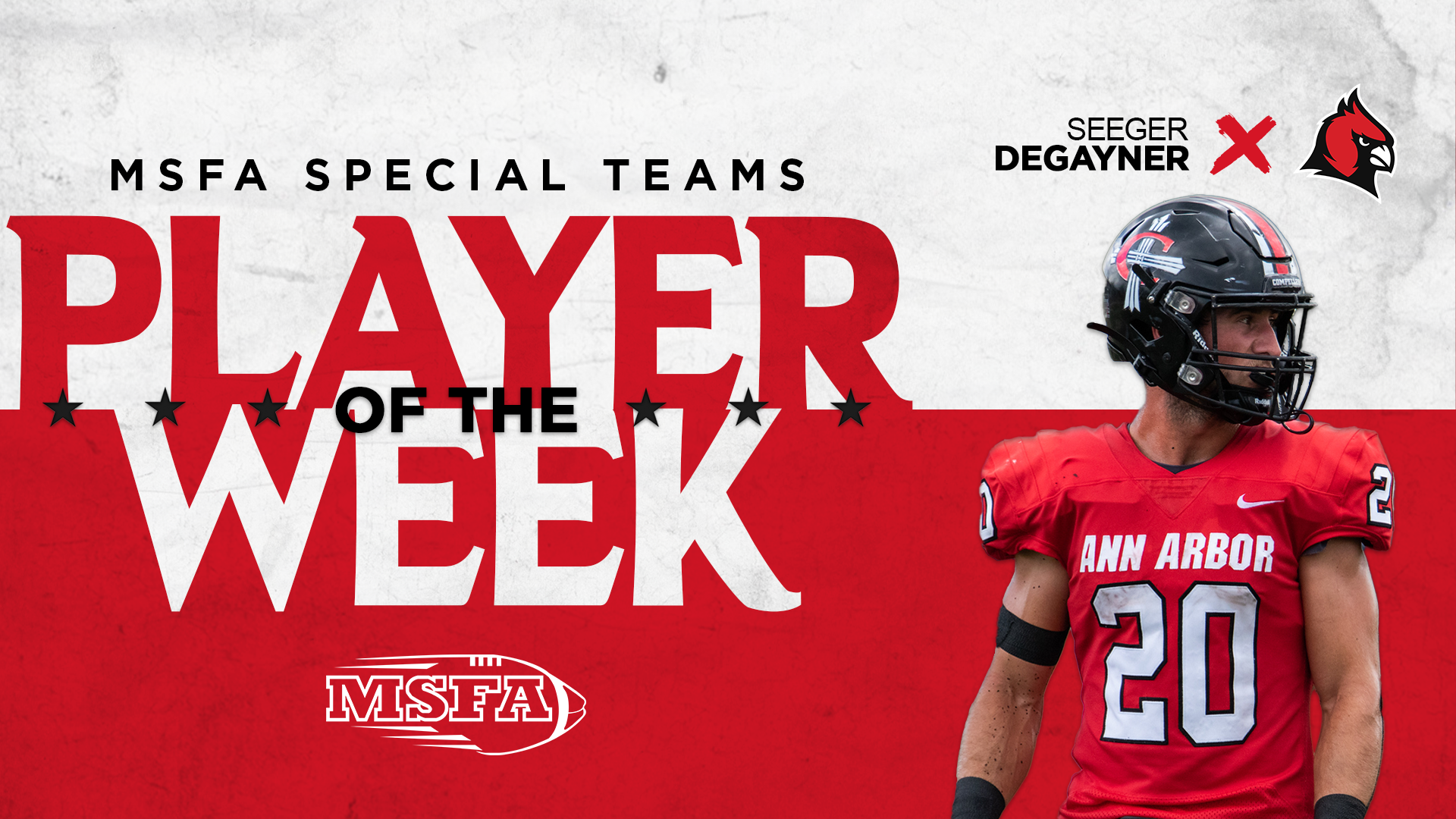 Football's Seeger DeGayner earns honors from MSFA and NCCAA