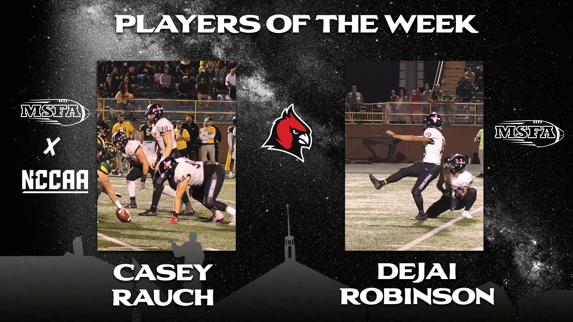 Rauch earns MSFA and NCCAA Defensive Player of the Week; Robinson earns MSFA Special Teams Player of the Week