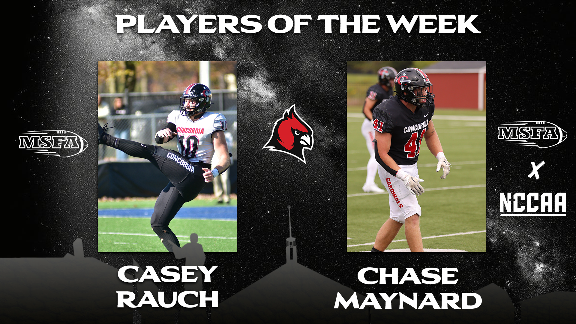 Rauch and Maynard earn Player of the Week honors from MSFA and NCCAA