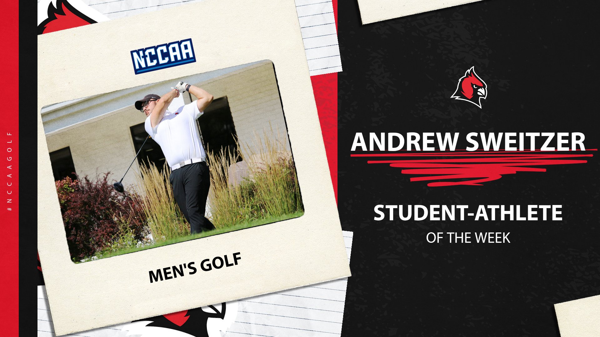 Andrew Sweitzer earns NCCAA Golfer of the Week
