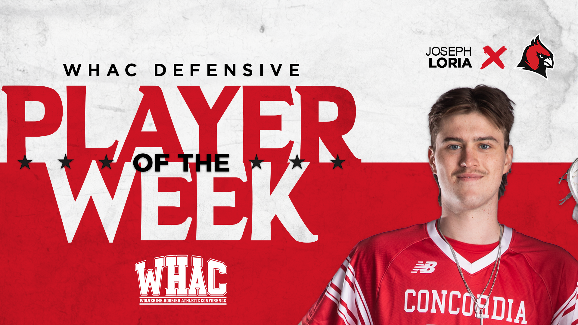 Joseph Loria earns WHAC Defensive Player of the Week honors