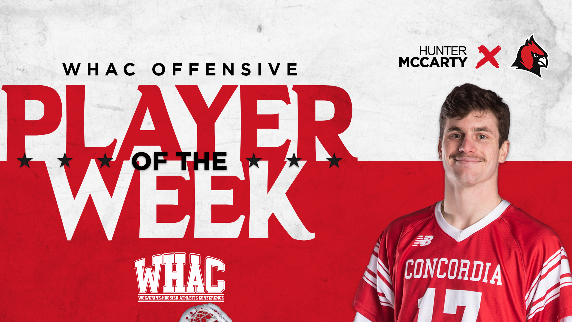 Hunter McCarty earns WHAC player of the Week honors