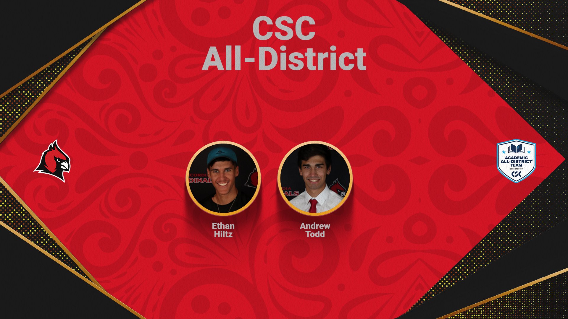 Hiltz and Todd named to CSC Academic All-District team