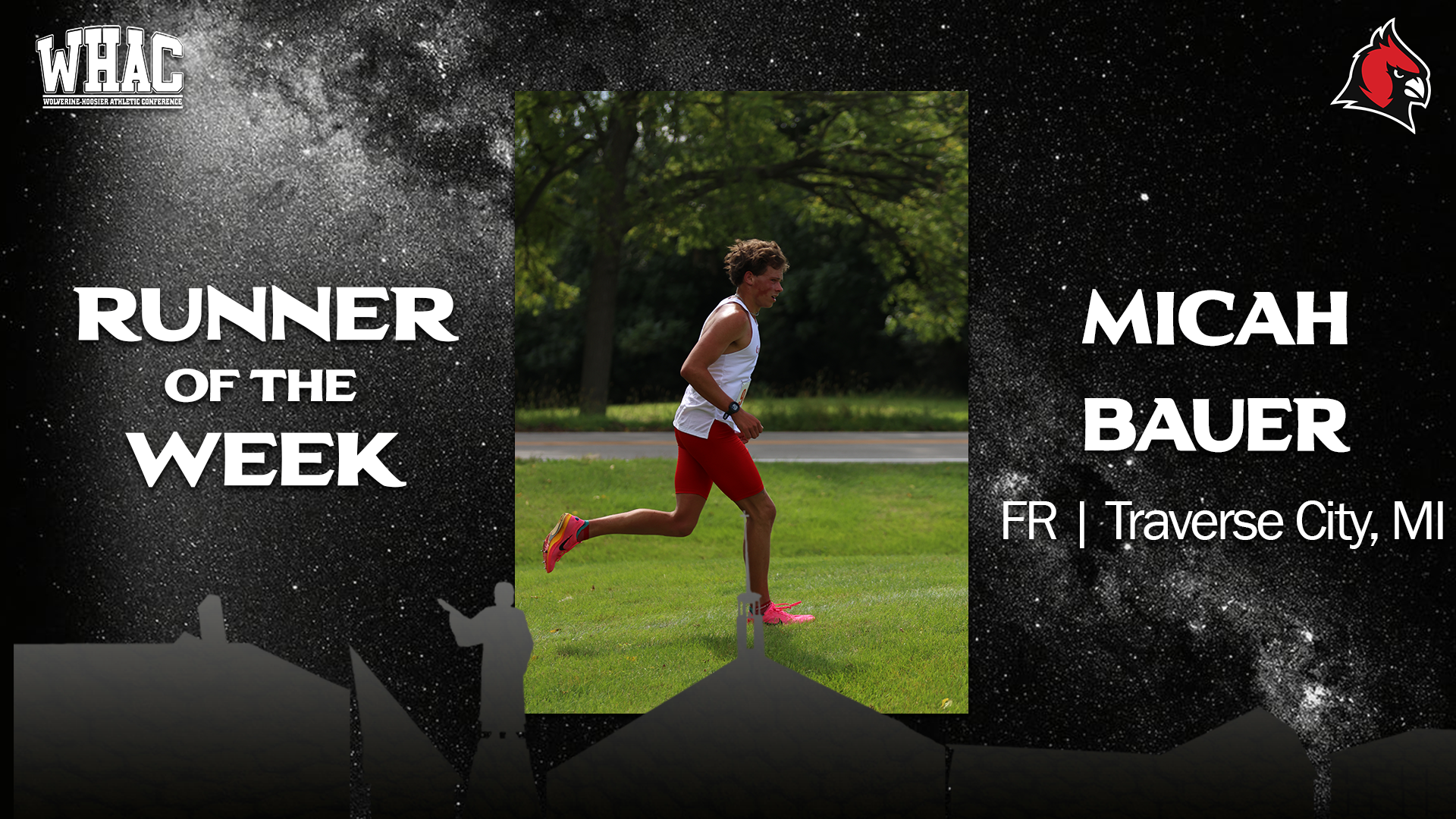 Micah Bauer earns his second WHAC Runner of the Week honor of the season