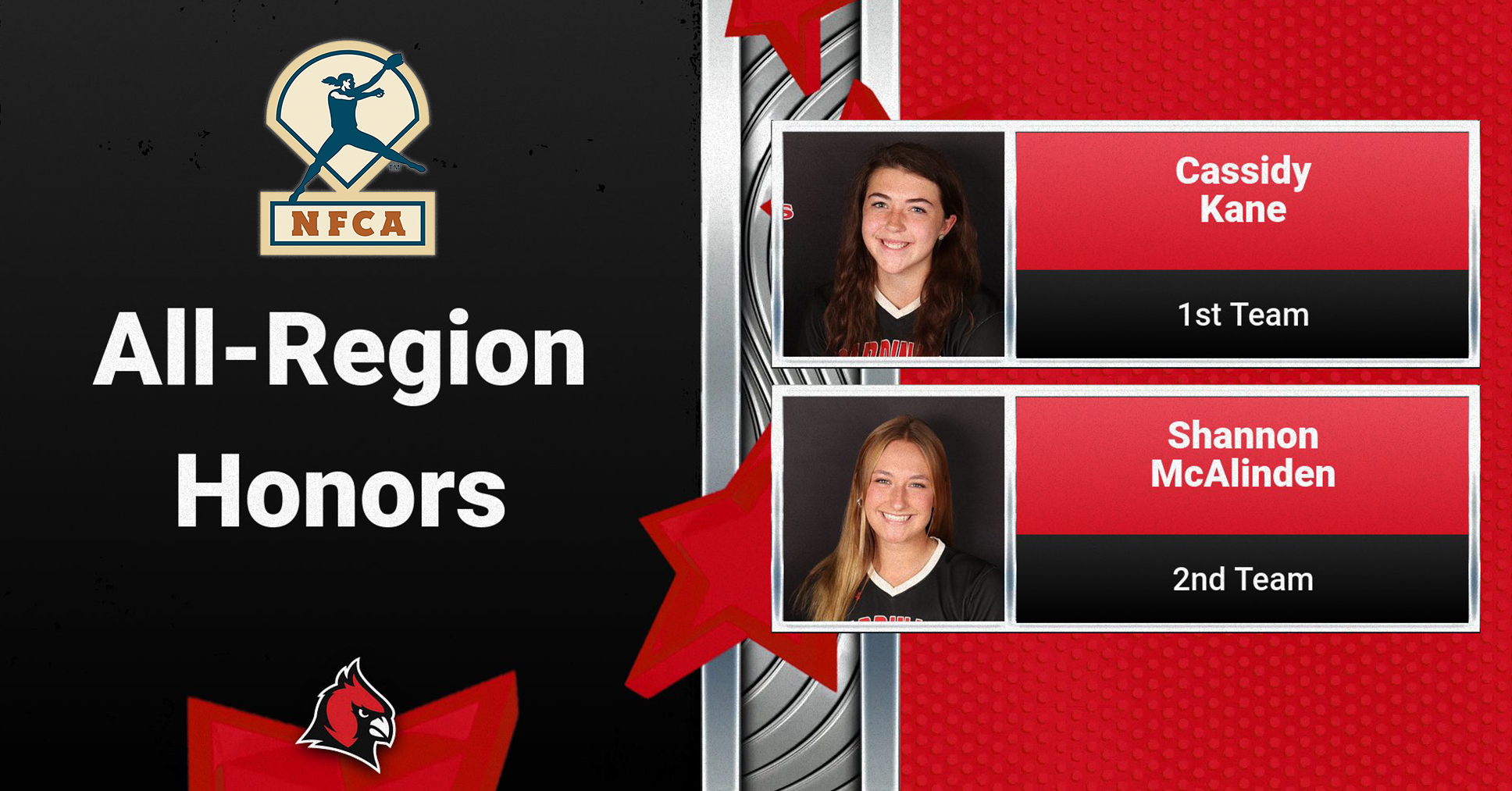 Softball's Kane and McAlinden named to NFCA All-Region Teams