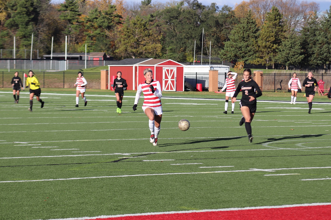 Kendra Lewis recorded her third game winning goal of the season.