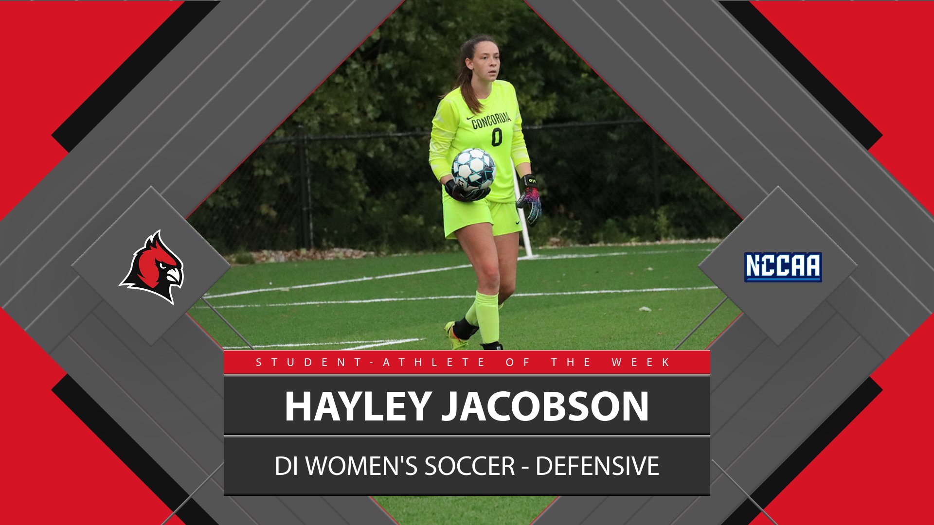 Hayley Jacobson recognized as NCCAA Defensive Player of the Week