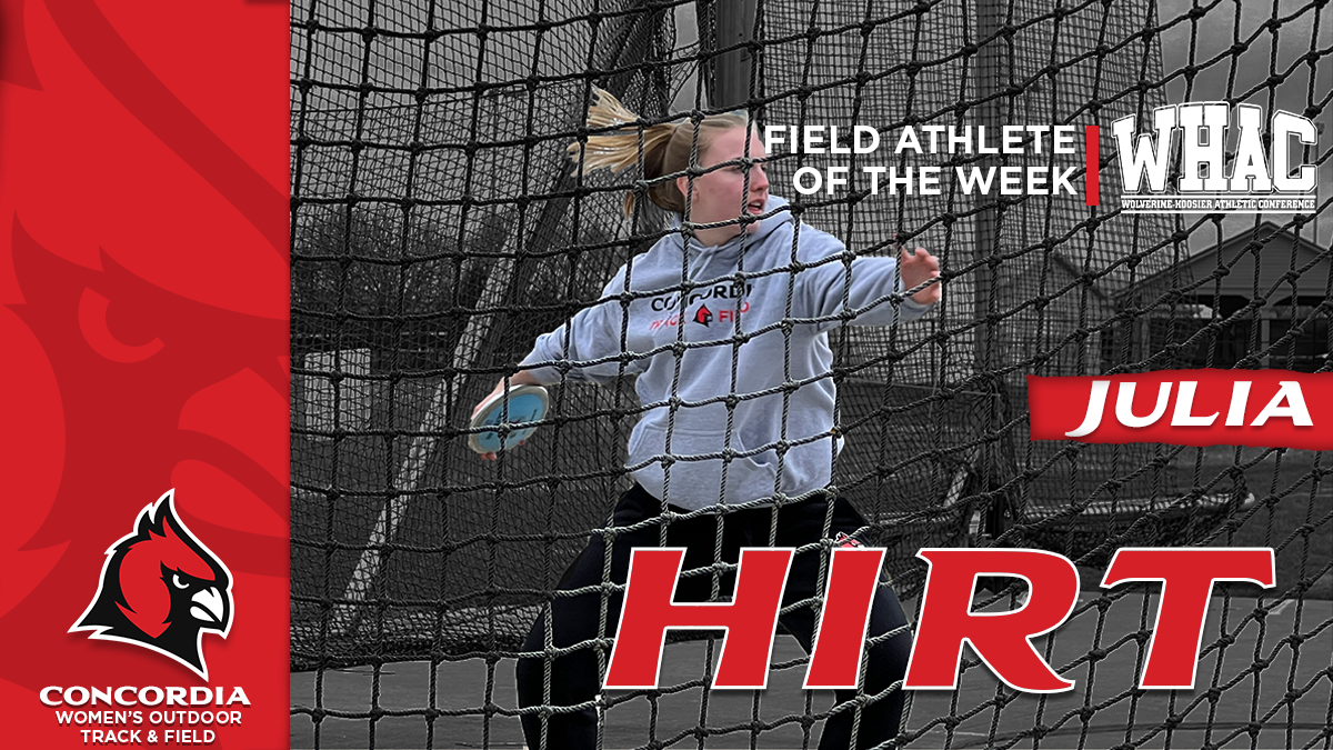 Hirt named WHAC Field Athlete of the Week