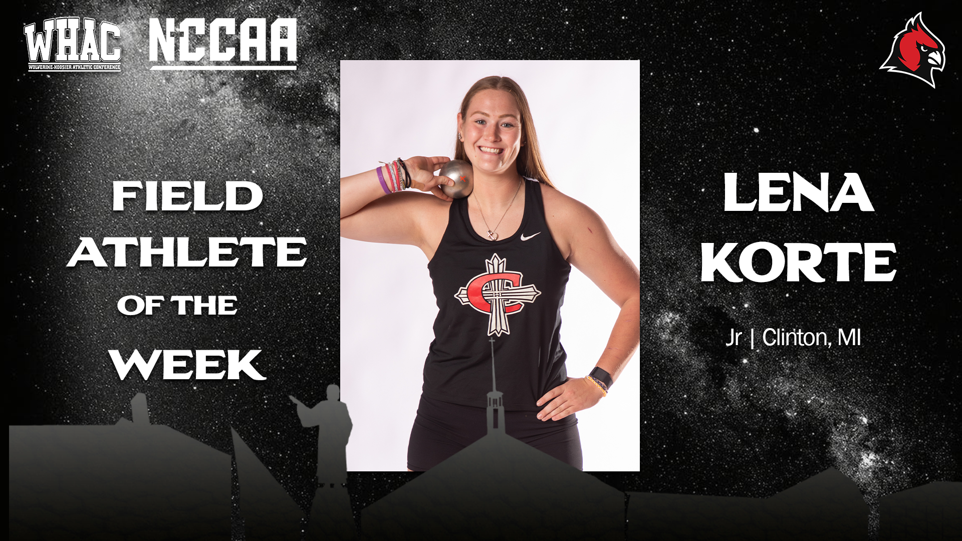 Lena Korte earns WHAC Field Athlete of the Week
