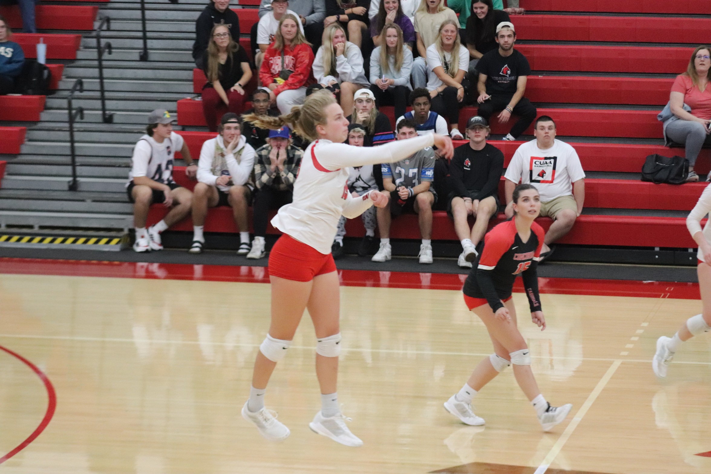 Volleyball claims five set win over Aquinas