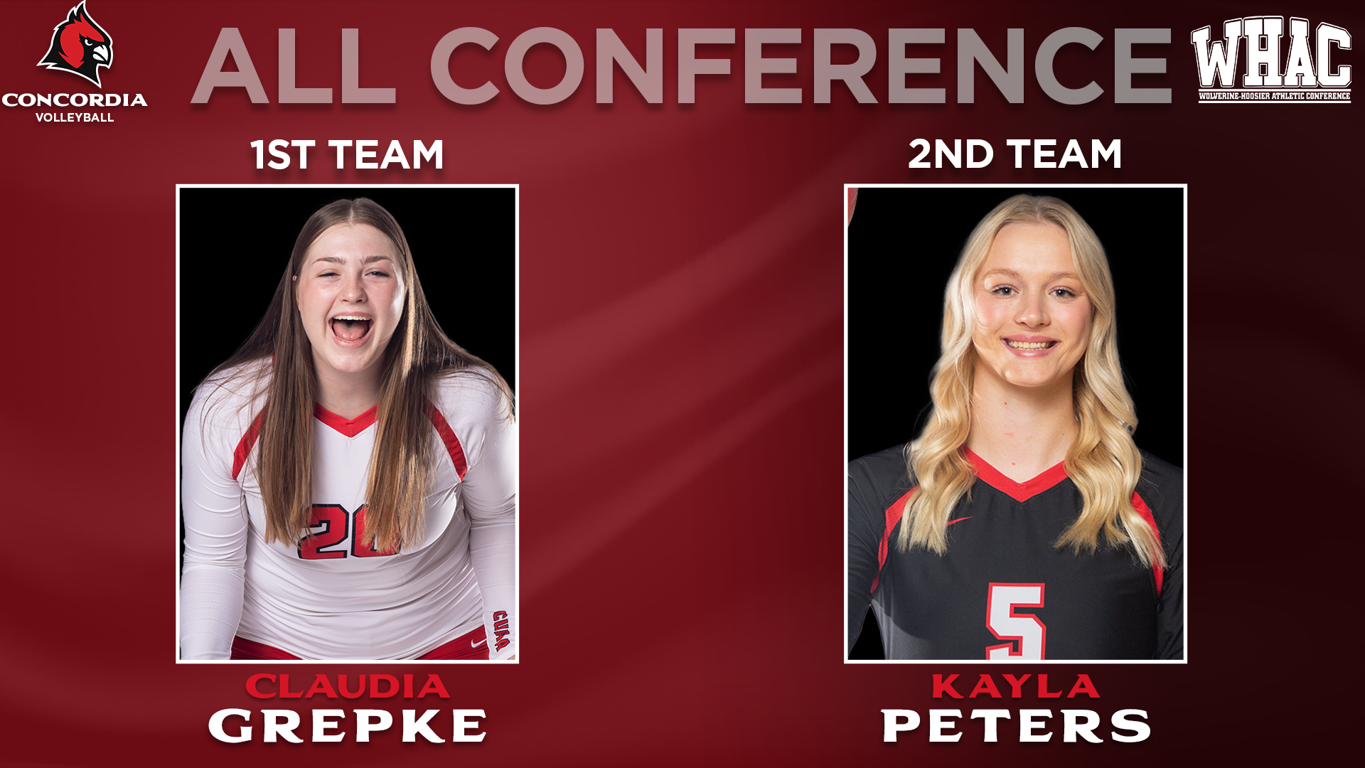 Volleyball's Claudia Grepke and Kayla Peters receive All-Conference Honors