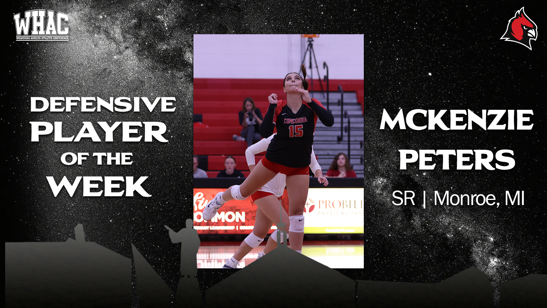 Volleyball's McKenzie Peters earns WHAC Defensive Player of the Week honors