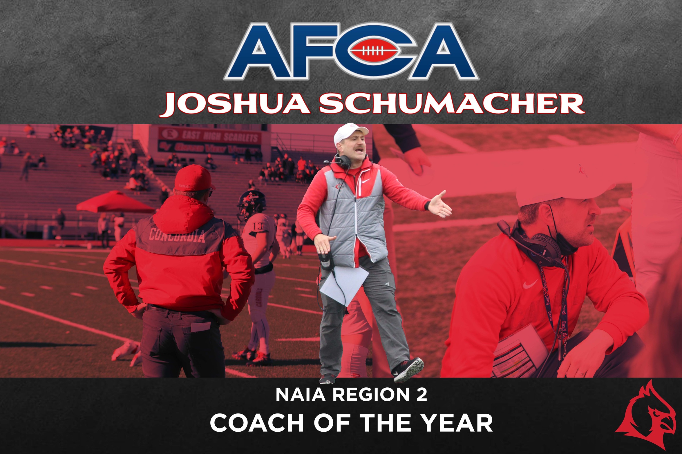 Joshua Schumacher earns second consecutive AFCA NAIA Region 2 Coach of the Year award
