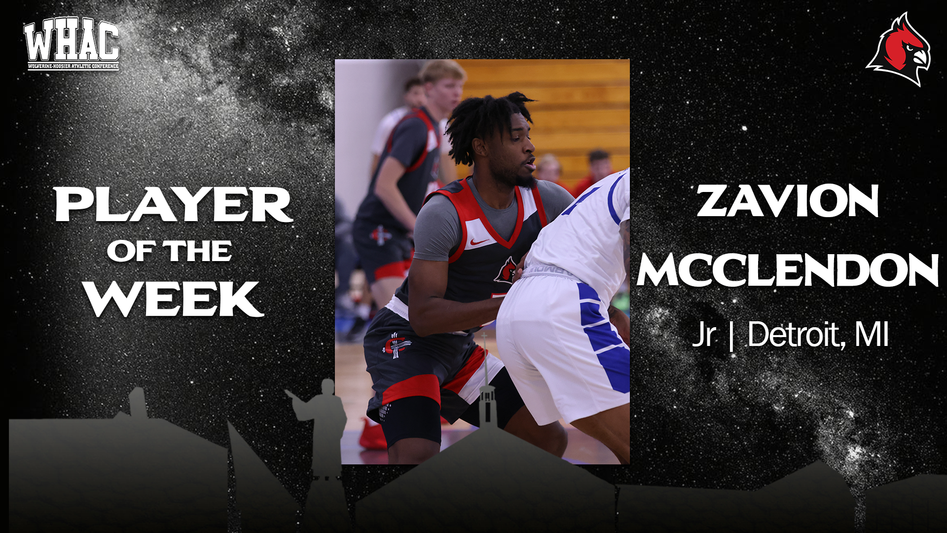 Zavion McClendon earns WHAC and NCCAA Basketball Player of the Week