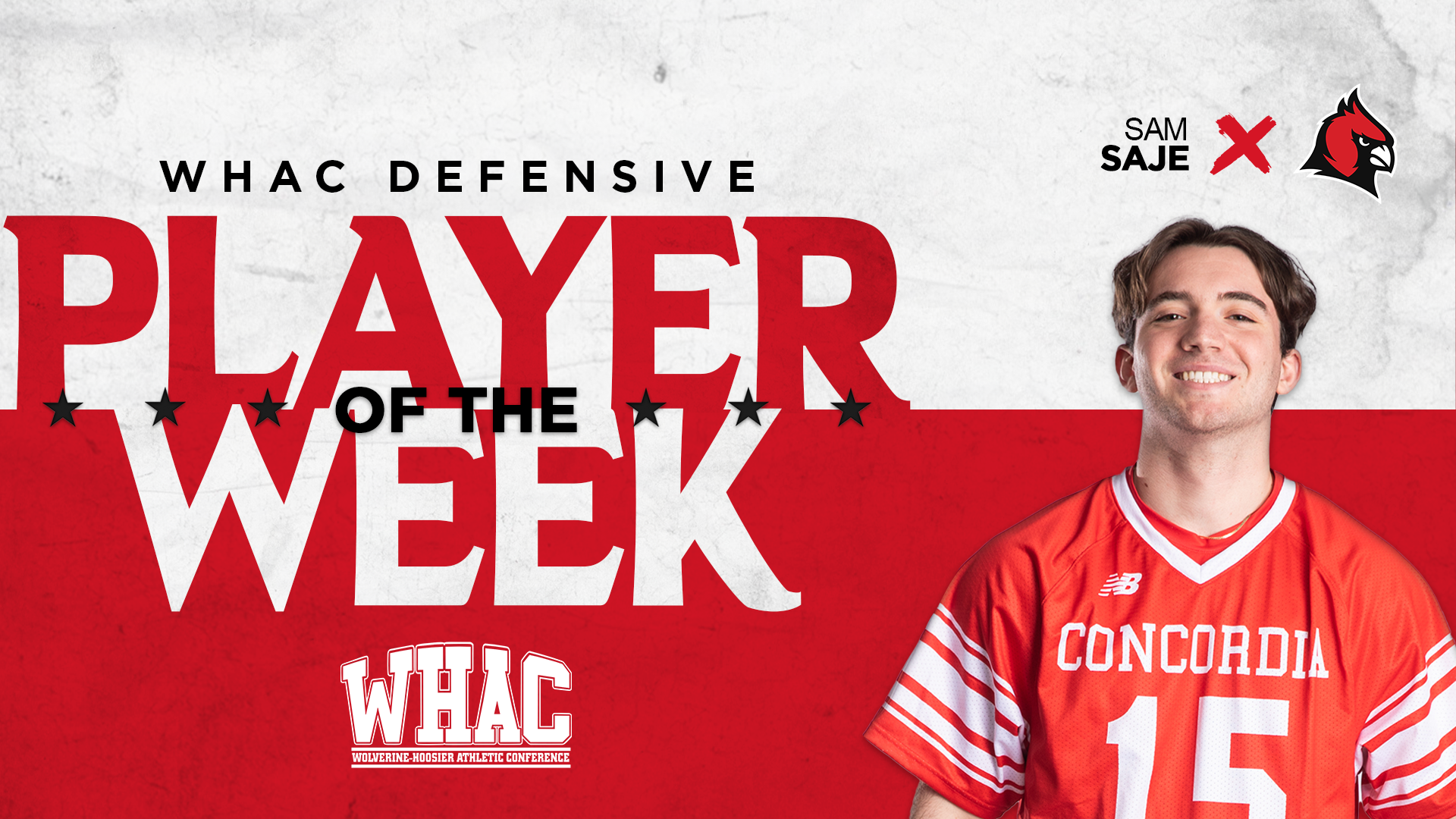 Sam Saje picks up WHAC Defensive Player of the Week honor