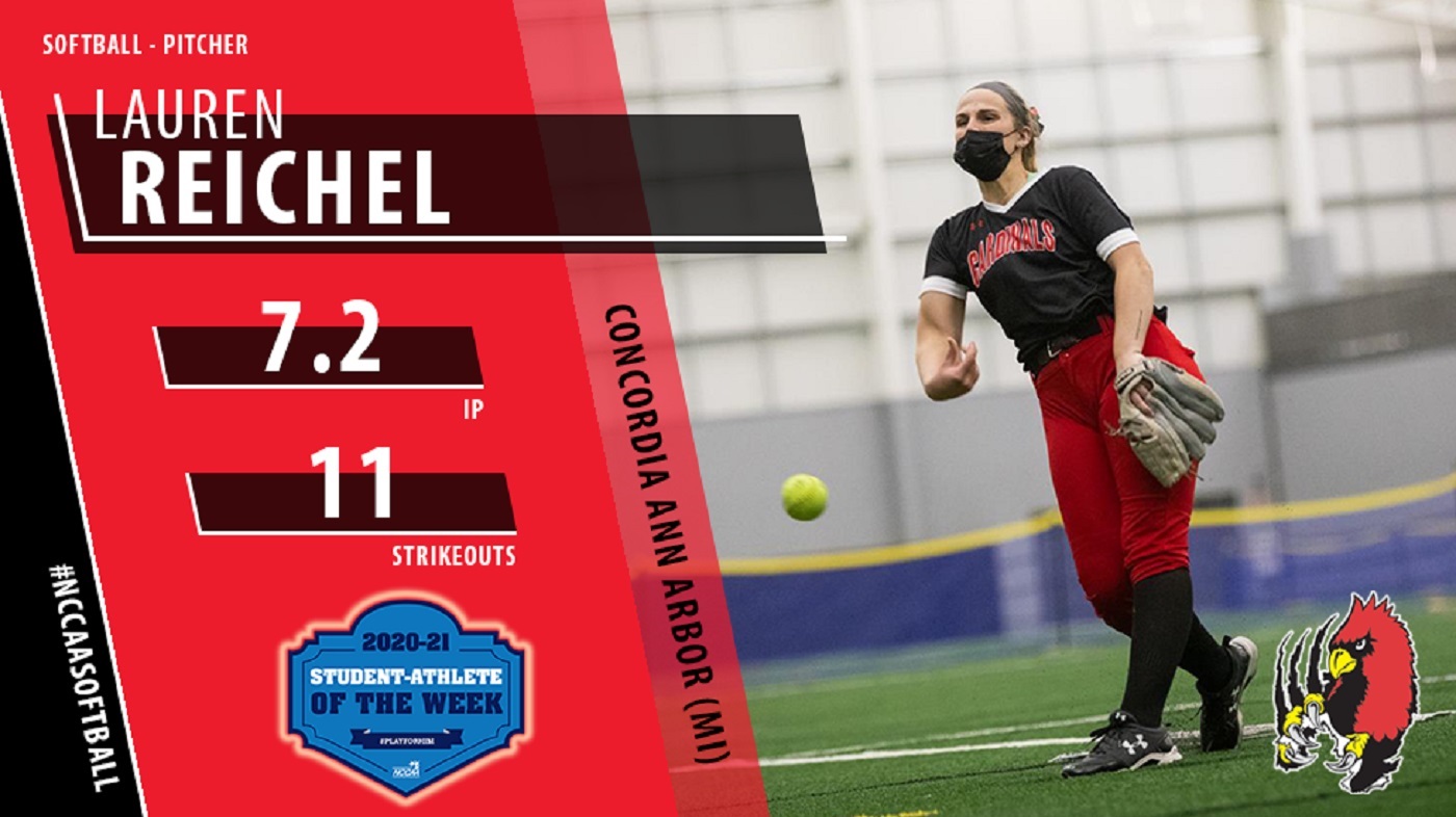Reichel wins second consecutive NCCAA Pitcher of the Week honors