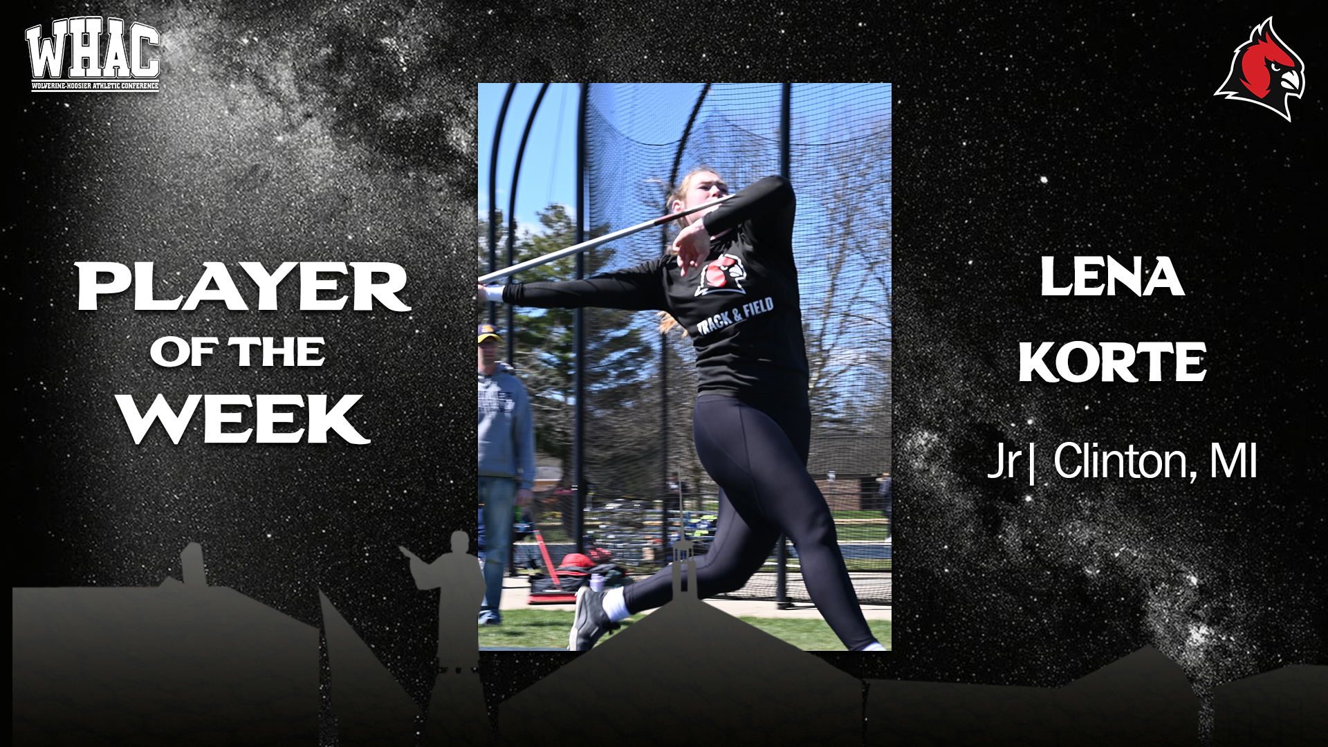 Korte takes second straight WHAC Field Athlete of the Week