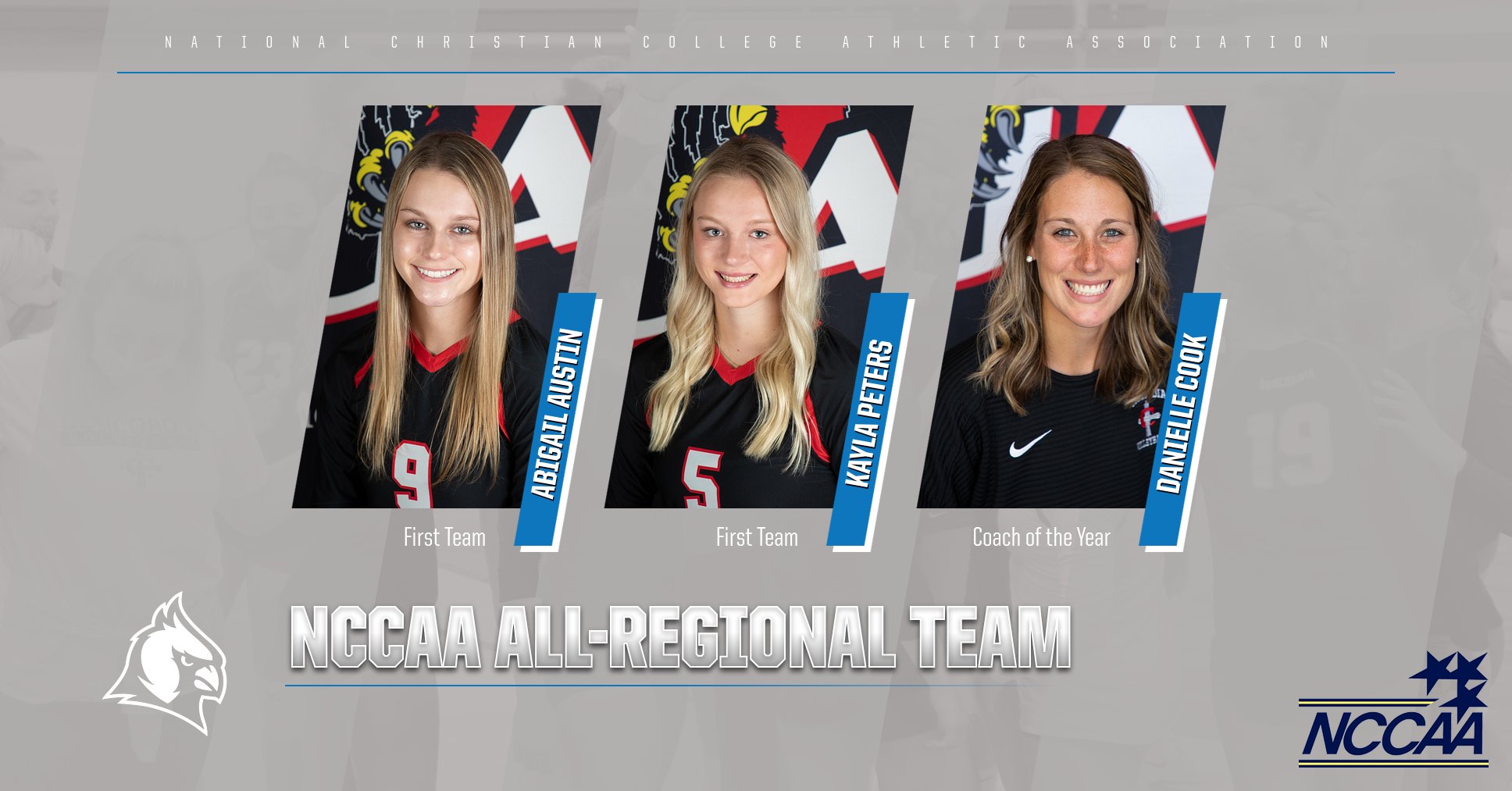 Three Cardinals honored by NCCAA on the All-Region Team
